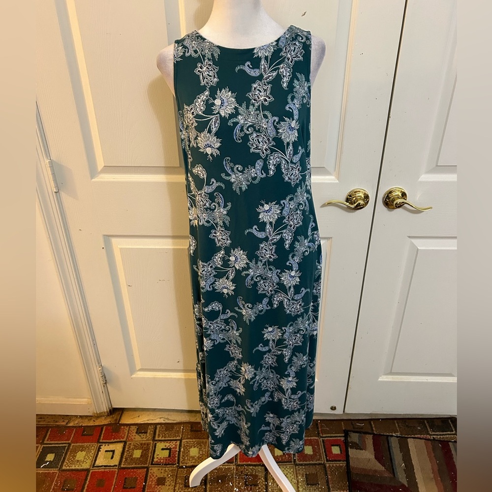 J. Jill green and white maxi dress, Small Petite